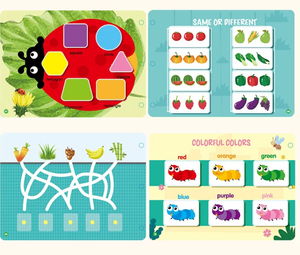 <span class=keywords><strong>Livre</strong></span> d'<span class=keywords><strong>activités</strong></span> <span class=keywords><strong>Montessori</strong></span> en carton pour la maternelle |   Jouets éducatifs pour enfants avec <span class=keywords><strong>activités</strong></span> d'autocollants et livres illustrés - Product Image 5