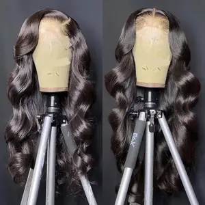 Wholesale Raw Indian Virgin HD 13*4 Lace Frontal Wigs Natural Transparent Lace Front Human Hair Wig For Black Women