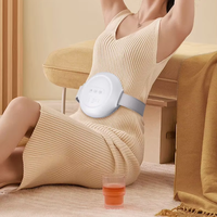 Ceinture de massage chauffante rechargeable pour la taille, 5 modes de vibration, massage brûle-graisse, contrôle de la durée, portable, soulagement des crampes menstruelles