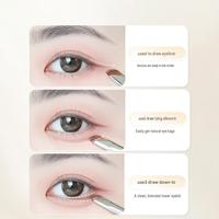 Pincel de maquillaje de precisión de fibra de rayón para contorno de ojos, delineador y corrector, con punta biselada y diseño de gusano de seda