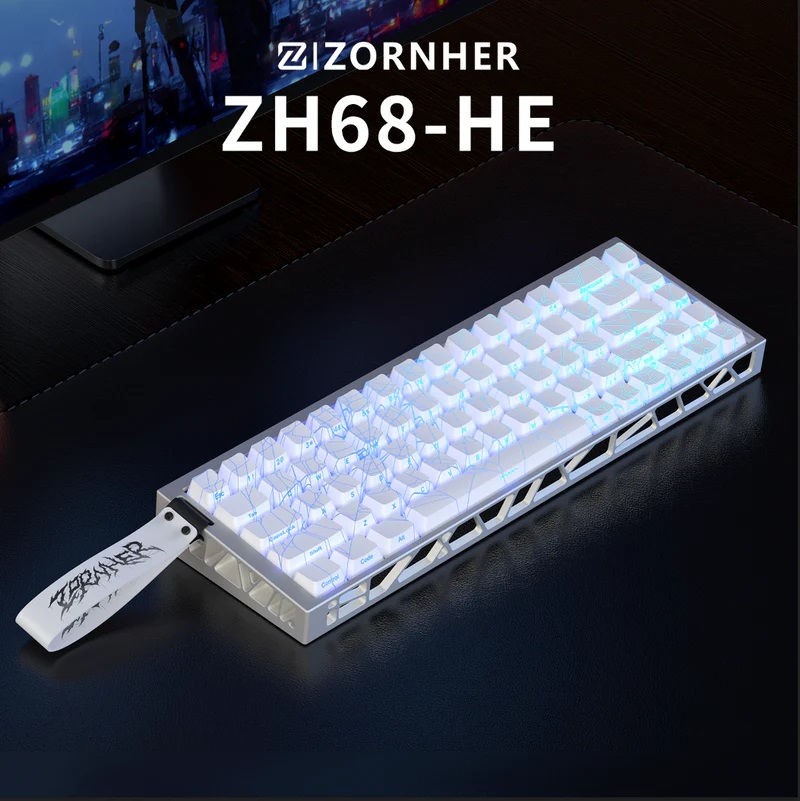 2025 yeni Zornher ZH68-HE 68 tuşları CNC Hollow 65% mekanik klavye