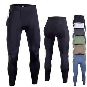 Customize Polyester and Spandex Plus Size Quick-Drying Black Gym Wear Pant Running Yoga Tights mens compression pants