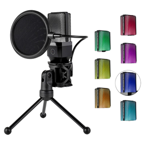 Một nút câm RGB USB máy tính để bàn chơi game Microphone Studio streaming Tripod condenser Máy tính để bàn RGB chơi game Microphone - Product Image 1