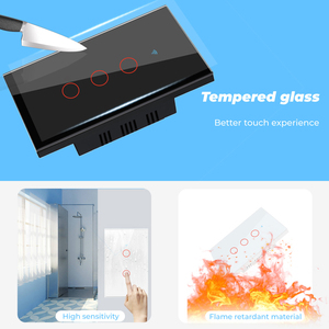 No Neutral Wire Tuya Us Brazil Wifi Smart <b>Touch</b> <b>Switch</b> Light 110V 220V 1/2/3 Gang Wall on Off Screen Panel for Alexa Google - Product Image 5