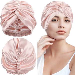 Nouveau bonnet de sommeil double couche en satin populaire européen et américain à venir beauté maquillage turban Bonnets bonnet de douche à torsion croisée - Product Image 1