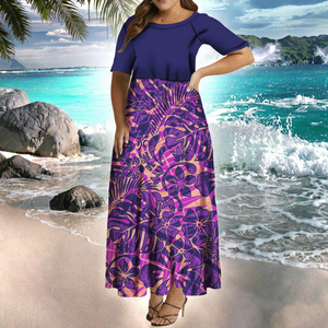 Vestido Maxi Puletasi <span class=keywords><strong>Elei</strong></span> para Niñas Samoanas, Estampado Tribal Personalizado, Estilo Tapa, Transpirable, para Vacaciones de Verano - Product Image 3