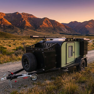 Remolque <span class=keywords><strong>de</strong></span> Campamento Todoterreno Tipo Lágrima, Caravana Pequeña con Cocina Extraíble, Cama Doble y Suspensión Independiente - Product Image 1