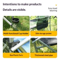 Chaise pliante confortable pour camping en plein air, structure en acier, tissu Oxford, ultra-légère, portable, sans assemblage, vente en gros
