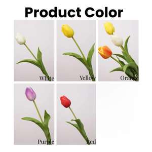 Nuovi Arrivi: <span class=keywords><strong>Tulipani</strong></span> Artificiali Realistici a Testa Singola, Bianchi e <span class=keywords><strong>Gialli</strong></span>, 44cm, per Decorazioni Casa e Matrimoni - Product Image 3