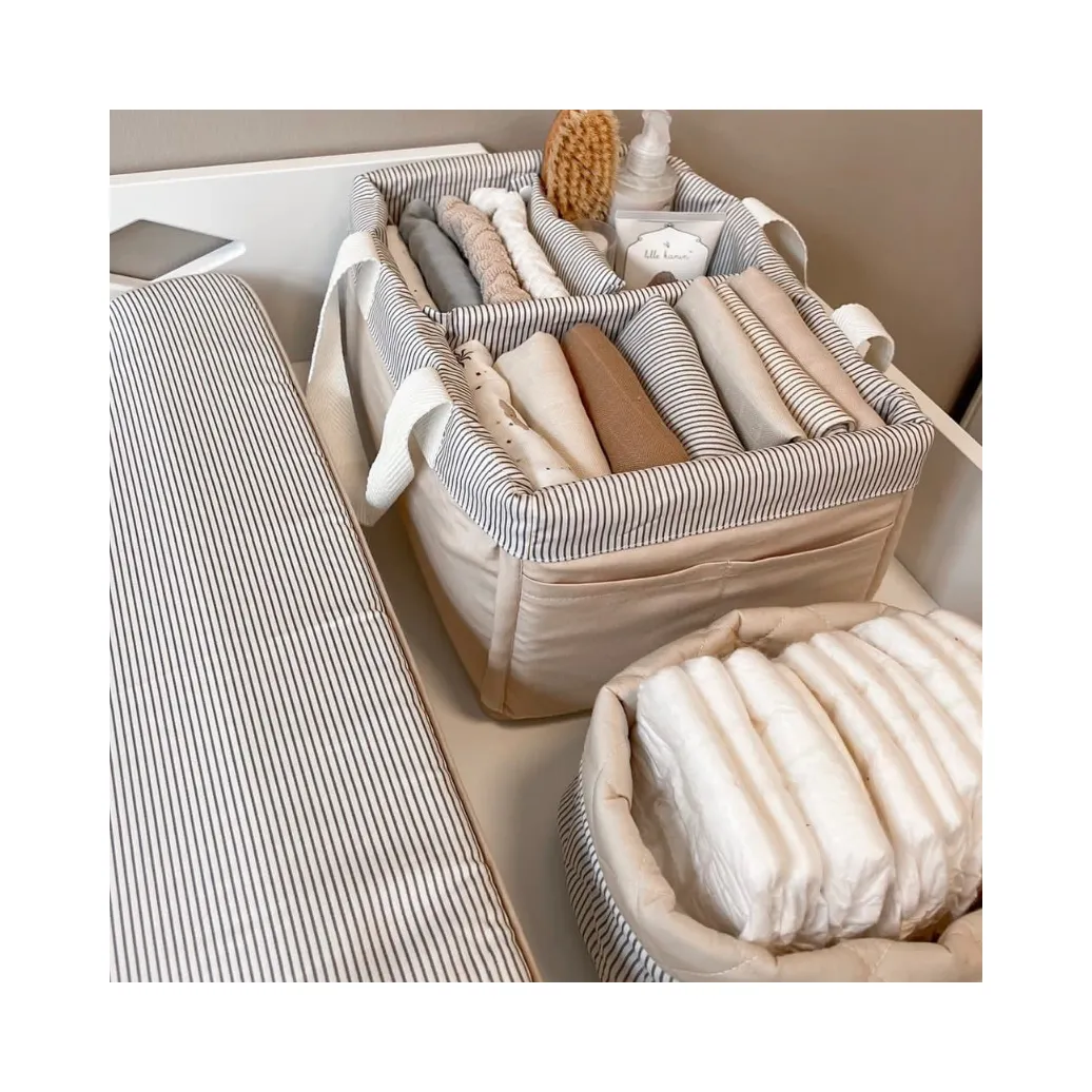 High Quality Baby Diaper Caddy Organizer with Handle Felt Storage Nappy Caddy Basket Wholesale Diaper Storage Bag