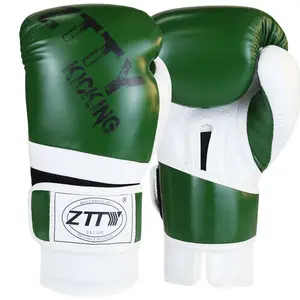 Chinesische Fabrik Lieferanten Muay Thai Kick Boxen Echte Rindsleder Box handschuhe 8oz 10oz 12oz 16oz guantes de box