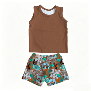 Conjuntos <span class=keywords><strong>de</strong></span> <span class=keywords><strong>Ropa</strong></span> para Niños Populares <span class=keywords><strong>de</strong></span> Alta Calidad, Sin Mangas, ODM, Personalizados con Estampado Occidental, <span class=keywords><strong>de</strong></span> Bambú/Algodón, Casuales <span class=keywords><strong>de</strong></span> Verano para Niños - Product Image 2