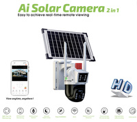 Cámara de Seguridad CCTV Inalámbrica para Exteriores Hienergy 4G con Tarjeta SIM, WiFi, Energía Solar, 8MP, 4K, Doble Lente, IP66 Impermeable, Almacenamiento en la Nube