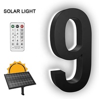 Lumière solaire de maison de signe de numéro de maison à énergie solaire en acrylique rétroéclairé à lumen élevé 3D pour l'éclairage de chapiteau de voiture et de centre commercial