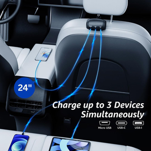 <span class=keywords><strong>Caricabatterie</strong></span> Auto Retrattile 3 in 1 con Design Personalizzato, Ricarica Rapida 10W per Sedile Posteriore, Certificato CE ROHS per Tutti i Veicoli - Product Image 4