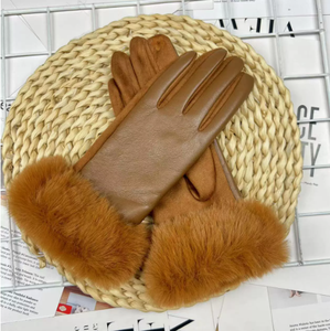 <span class=keywords><strong>Gants</strong></span> d'hiver en cuir PU suédé pour femmes, imperméables au vent, doublés de polaire, épais, pour la conduite en plein air, longueur poignet, compatibles avec les écrans tactiles - Product Image 6