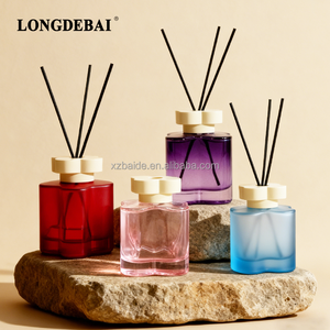 Eco Friendly <b>Empty</b> <b>Glass</b> Reed Diffuser <b>Bottles</b> 130ml 200ml with Kraft Packaging Box for Home Aroma Fragrance - Product Image 1