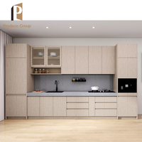 Meubles de cuisine modulaires de luxe australiens, ensemble complet de meubles en bois, design de cuisine moderne pour appartement