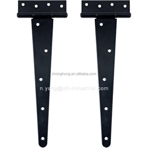 Sourcing Map 2uds T-Correa Puerta Bisagras, 8" Forjada T Cobertizo Puerta Bisagras Hierro Herraje Para Madera Granero, Valla, Patio Puerta Bisagras (Negro