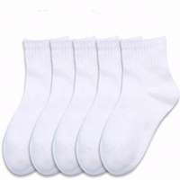 1 paire de chaussettes classiques respirantes en coton/polyester, noires, blanches et grises, unies pour enfants
