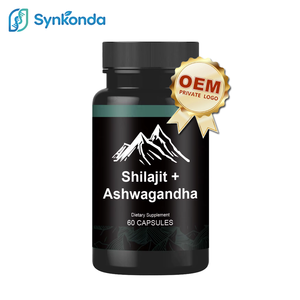 Shilajit pour hommes 1000mg Ashwagandha 500mg Acide Fulvique 60 Capsules Soulagement du <span class=keywords><strong>stress</strong></span> Énergie masculine Vitalité Complément OEM - Product Image 1