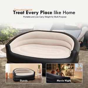 Modern Inflatable Flocking <b>Sofa</b> Chair Foldable for Bedroom Living Room Outdoor <b>Camping</b> & Travel - Product Image 3