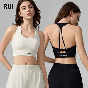 RUIQUWIN Custom High Support Yoga Bra Women's Seamless <b>Padded</b> Crop Top Sports Bra for Yoga Pilates Lounge Wear - Product Image 1