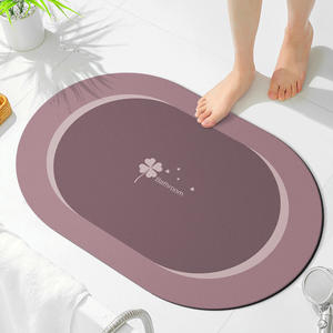 Tapis de bain ovale en terre de diatomée Jiao Zhi Yuan, antidérapant, design minimaliste, pour salle de bain, usage commercial - Product Image 2