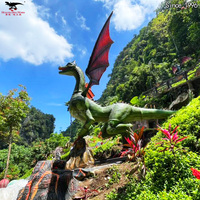 Modèle de dragon animatronique réaliste grandeur nature, imperméable, sur mesure, pour parc à thème