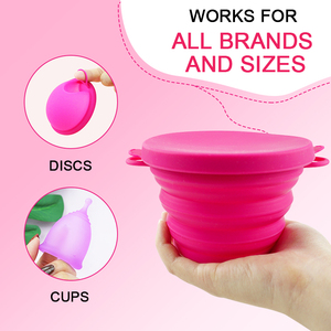 Vaso Esterilizador de Silicona <span class=keywords><strong>Plegable</strong></span> de 550 ml, Vaso <span class=keywords><strong>Menstrual</strong></span> Reutilizable y Esterilizador de Discos Menstruales - Product Image 6