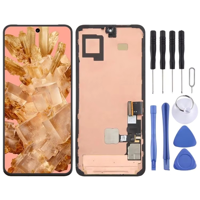 Hot Selling for Google Pixel 8 GKWS6 New LCD Screen Digitizer Full Assembly with Frame, Including Fingerprint Flex Cable