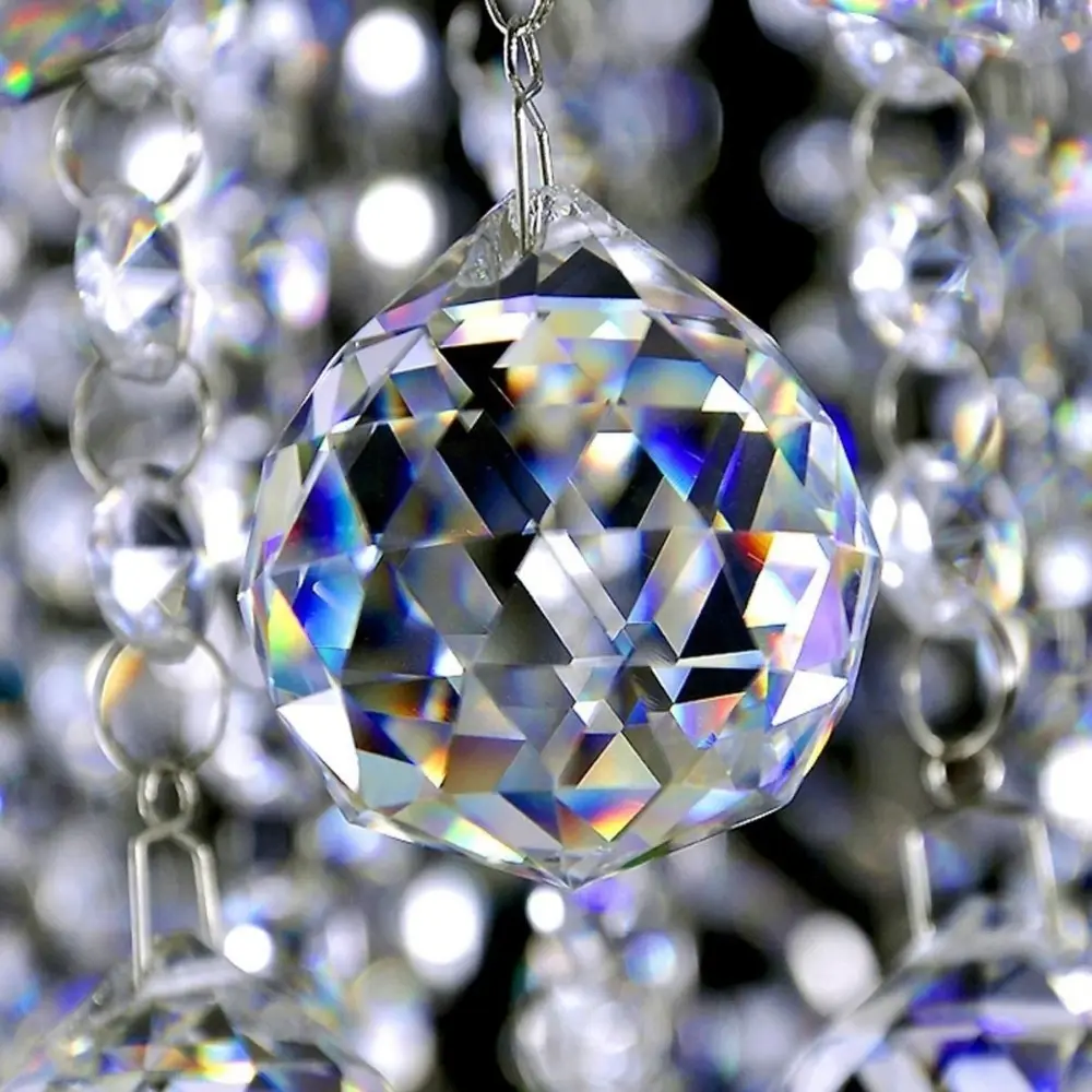 Home Feng Shui Ornaments 40Mm 50Mm 60Mm Hanging Faceted Chandelier Lampwork Crystal Prism Ball