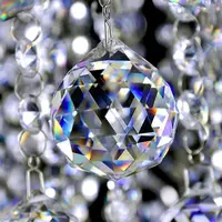 Ev Feng Shui süsler 40Mm 50Mm 60Mm asılı Faceted avize Lampwork kristal prizma topu