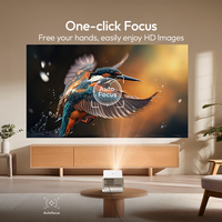 Projecteur LED 1080P à prix abordable, blanc, MOQ 1, livraison gratuite, mise au point automatique, haute luminosité, HD, compatible Android, projecteurs 4K pour téléphone portable