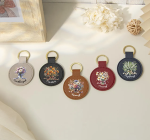 2026 NEW PU Leather Keychain Mother's Father's Day Gift Sublimation Blank Car Key Holder Gift