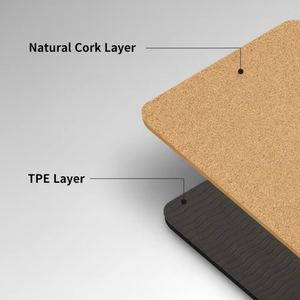 Tapis de yoga en liège et caoutchouc, pliable, pour la danse et le fitness, en TPE, insonorisant - Product Image 2