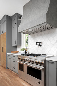 Allandgroup Nhà cung cấp Matte melanine ván ép sơn mài màu sắc tủ bếp cho ánh sáng màu xám tủ bếp nhỏ không gian phòng - Product Image 5