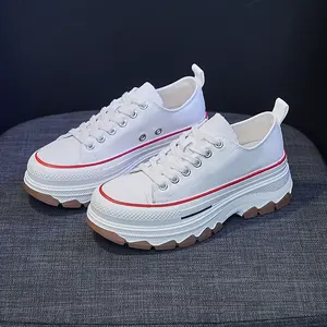 Chaussures pour femmes <span class=keywords><strong>JOYTIME</strong></span>, petites chaussures de marche en toile blanche, bande élastique, semelle intermédiaire en caoutchouc épais, respirantes, décontractées, toutes saisons, printemps - Product Image 2