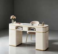 Ensemble table et chaise de manucure de luxe professionnel, taille et couleur personnalisées, table à ongles élégante, mobilier pour salon et institut de beauté