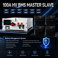 JKESS 100A 200A HV BMS Maître-Esclave 64S BMS Haute Tension 400V 1000V avec Équilibreur Actif Intelligent CAN RS485 WiFi Écran LCD