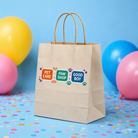 Sac d'emballage de marchandises durable avec impression de logo personnalisé, sac de shopping en papier kraft écologique