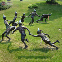 Estatua de Bronce TREVI de Maestro y Niños, Escultura Decorativa para Espacios Escolares
