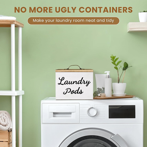 Rustic <strong>Wood</strong> <strong>Laundry</strong> Pods Holder Container with Lid for <strong>Laundry</strong> Room Decor and Accessories White <strong>Laundry</strong> Detergent Pods <strong>Wood</strong> <strong>Box</strong> - Product Image 2