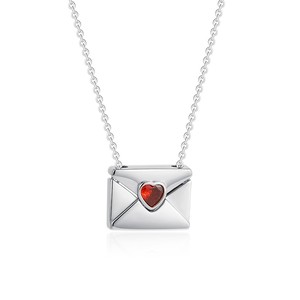 Collana con Ciondolo a Cuore in Acciaio Inox Placcato Oro 18K con Zirconia Cubica Rossa, Regalo <span class=keywords><strong>per</strong></span> <span class=keywords><strong>San</strong></span> <span class=keywords><strong>Valentino</strong></span> 2026 - Product Image 6