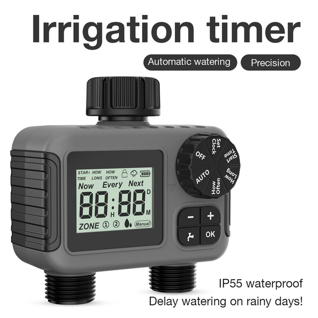 Automatic Garden Water Controller Smart Home Lawn & Outdoor IPX5 Waterproof Digital Timer Rain Water Watering CCOWAY OW-SGW06M