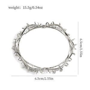 3 pièces de boucles d'oreilles à clip en forme d'os de dragon punk <span class=keywords><strong>pour</strong></span> femmes, sans perçage, bijoux de rue hip-hop, anneau et bracelet - Product Image 6