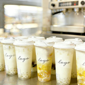 أكواب بلاستيكية قابلة للتخصيص بقطر 90 ملم لشاي الحليب والقهوة مع أغطية - Product Image 3