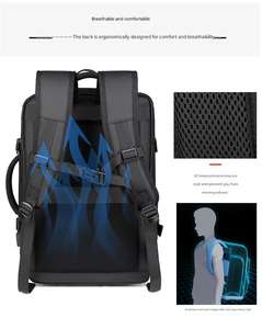 Sac à dos de voyage personnalisé avec logo, extensible, unisexe, fermeture éclair, sac à dos pour ordinateur portable avec poche à chaussures - Product Image 5