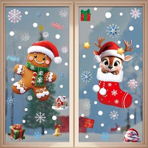 New 3D Christmas Stickers Snowflake Snowman <b>Window</b> <b>Decals</b> Santa Claus Tree Gifts PVC Static Glass Stickers No Glue Needed - Product Image 6