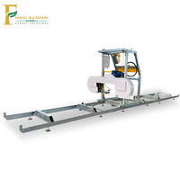 Scierie à bande horizontale portable avec moteur 220V/380V, garantie de 3 ans pour la coupe de bûches et le traitement du bois